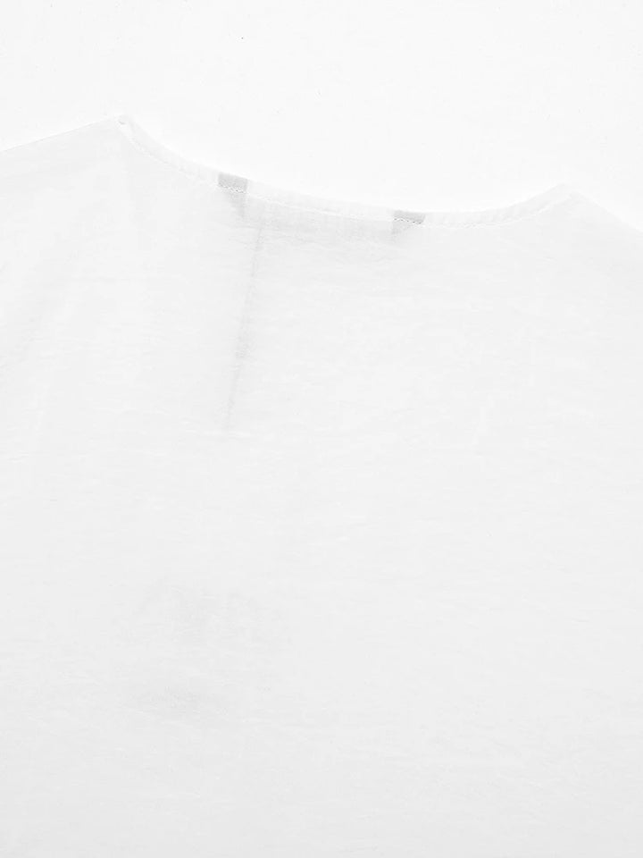 Blusa Bata Feminina com Amarração use joa clothing branca4