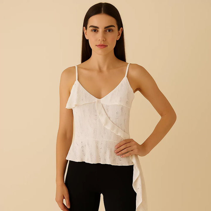 Blusa Feminina Detalhe Babado Branco Use Joá