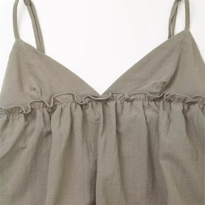 Blusa Feminina de Alcinha com Amarração Lateral use joa clothing verde musgo2