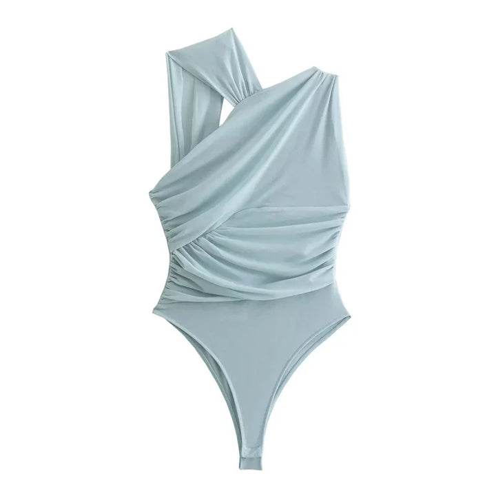 Body Feminino Alça Cruzada azul claro use joa clothing