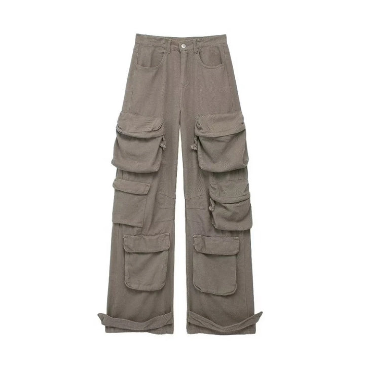 Calça Feminina Jeans Cargo Street cinza use joa clothing