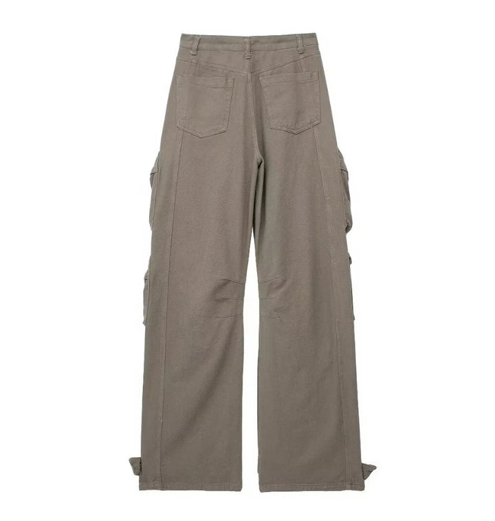 Calça Feminina Jeans Cargo Street cinza use joa clothing1