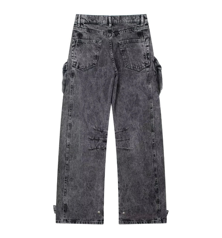 Calça Feminina Jeans Cargo Street preto use joa clothing1
