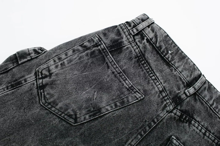 Calça Feminina Jeans Cargo Street preto use joa clothing3