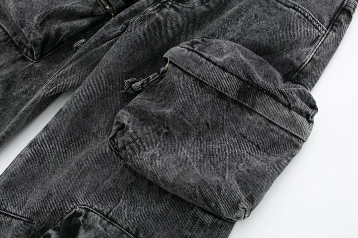 Calça Feminina Jeans Cargo Street preto use joa clothing4