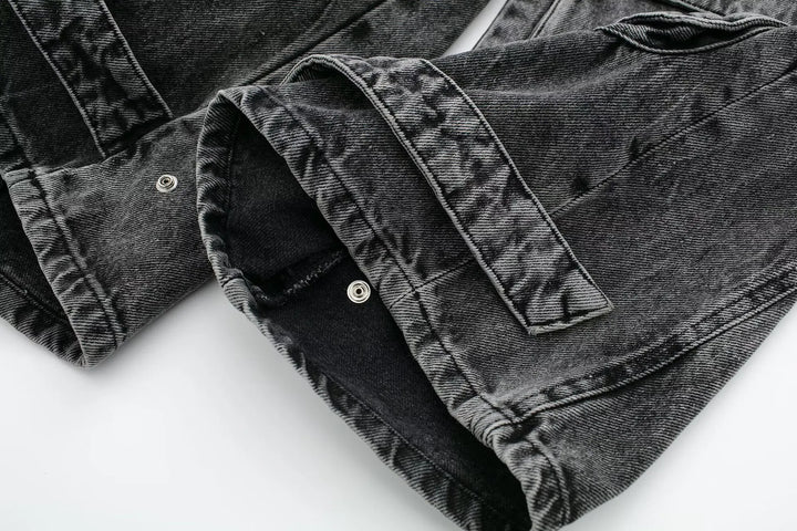 Calça Feminina Jeans Cargo Street preto use joa clothing6