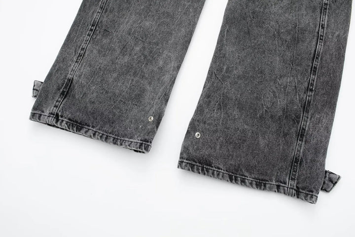 Calça Feminina Jeans Cargo Street preto use joa clothing8