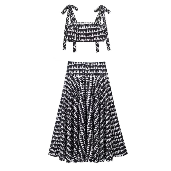 Conjunto Feminino Top Cropped e Saia Longa Estampados use joa