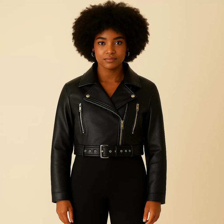 Jaqueta Feminina Curta Moto Biker preta Use Joá