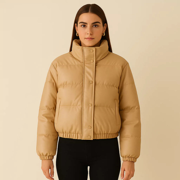 Jaqueta Feminina Puffer Acolchoada Inverno Caqui Use Joá