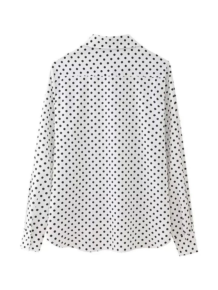 Camisa Feminina Branca Bolinha Use Joá Clothing