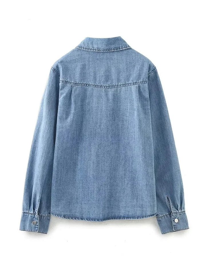 Camisa Jeans Feminina Casual Use Joá Clothing