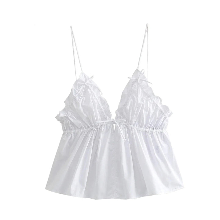 Blusa Feminina de Alcinha com Laço Branco Use Joá Clothing