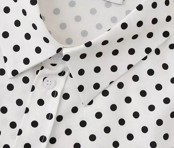 Camisa Feminina Branca Bolinha Use Joá Clothing