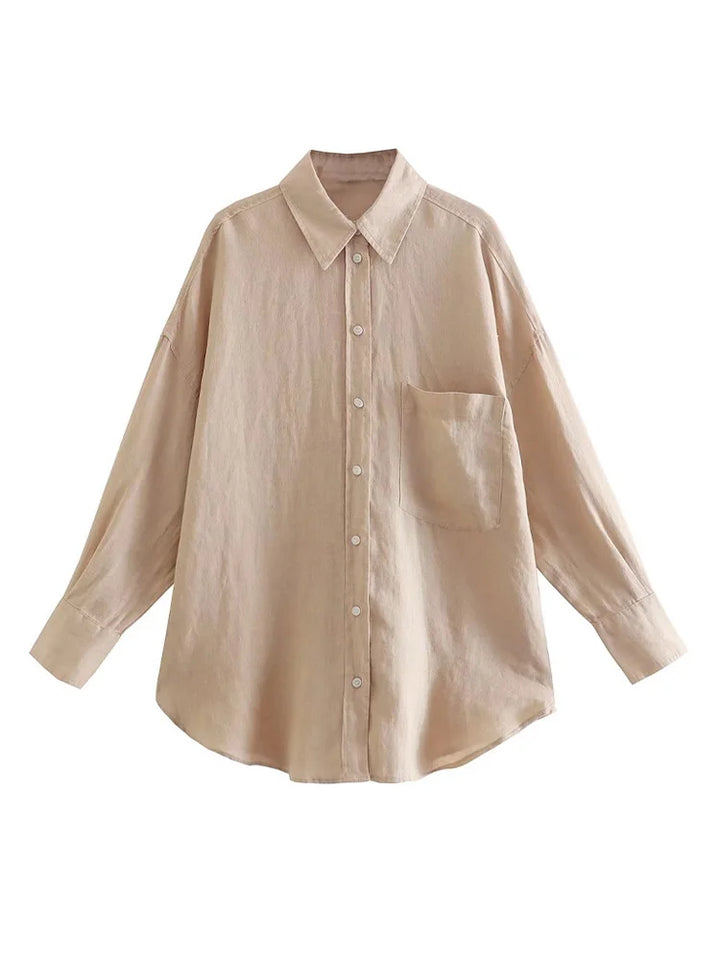 Camisa Feminina Casual Oversized Caqui Use Joá Clothing