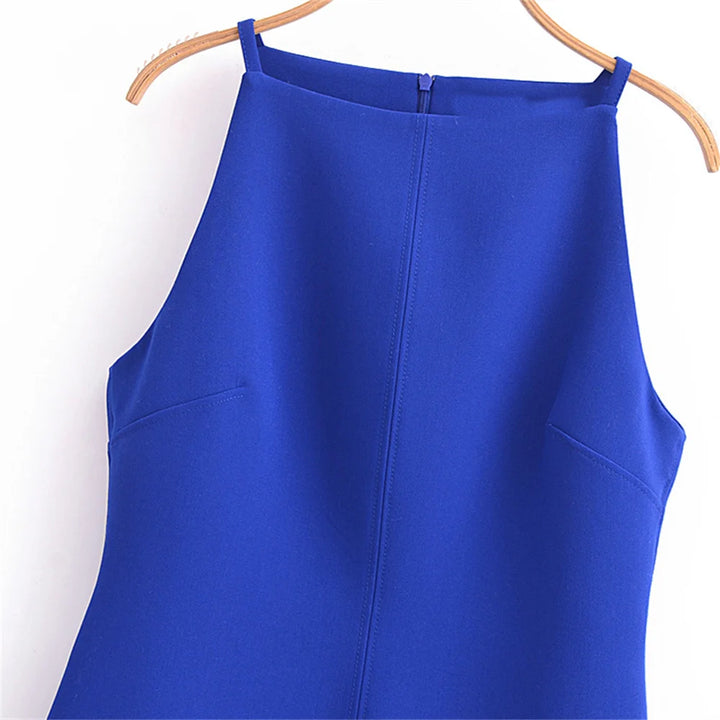 Vestido Curto Liso Casual Azul Use Joá Clothing