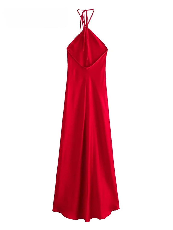 Vestido Longo Vermelho Liso use joa clothing