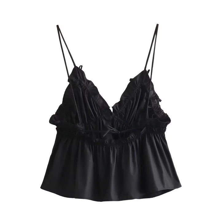 Blusa Feminina de Alcinha com Laço Preta Use Joá Clothing
