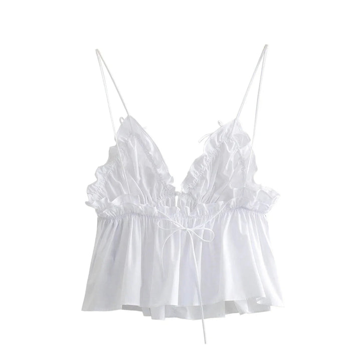 Blusa Feminina de Alcinha com Laço Branco Use Joá Clothing