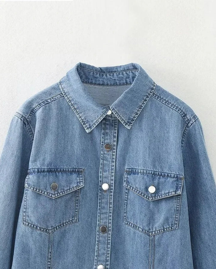 Camisa Jeans Feminina Casual Use Joá Clothing