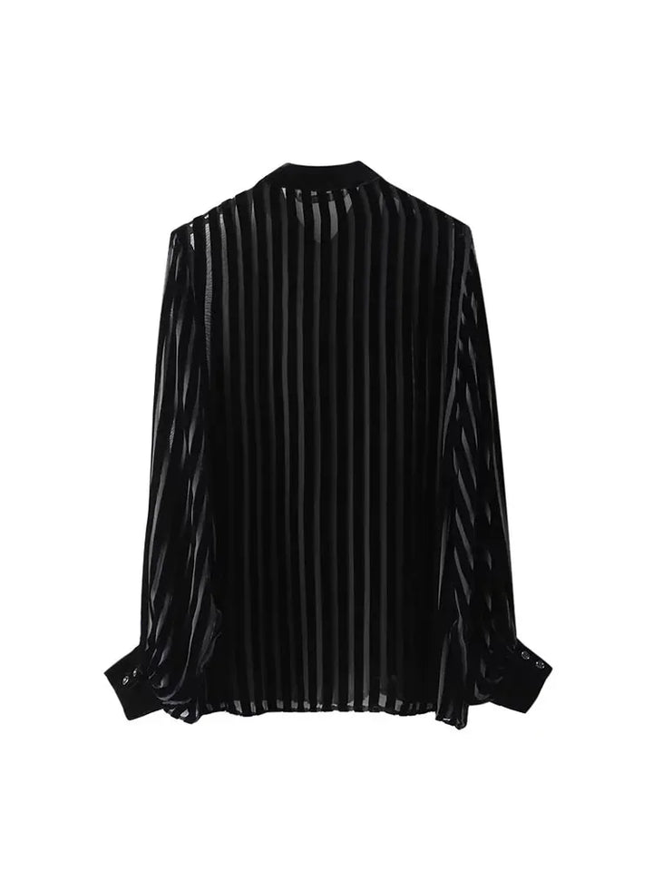Camisa Feminina Listras e Transparência Use Joá Clothing