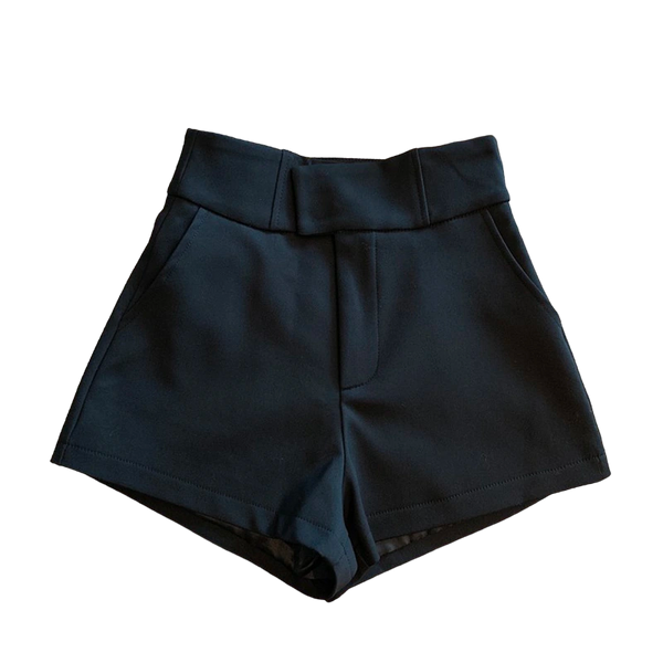 Short Alfaiataria Feminino Cintura Alta Preto Use Joá Clothing