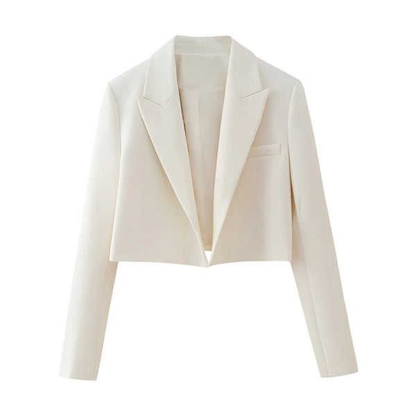 Blazer Cropped Feminino Casual branco use joá clothing