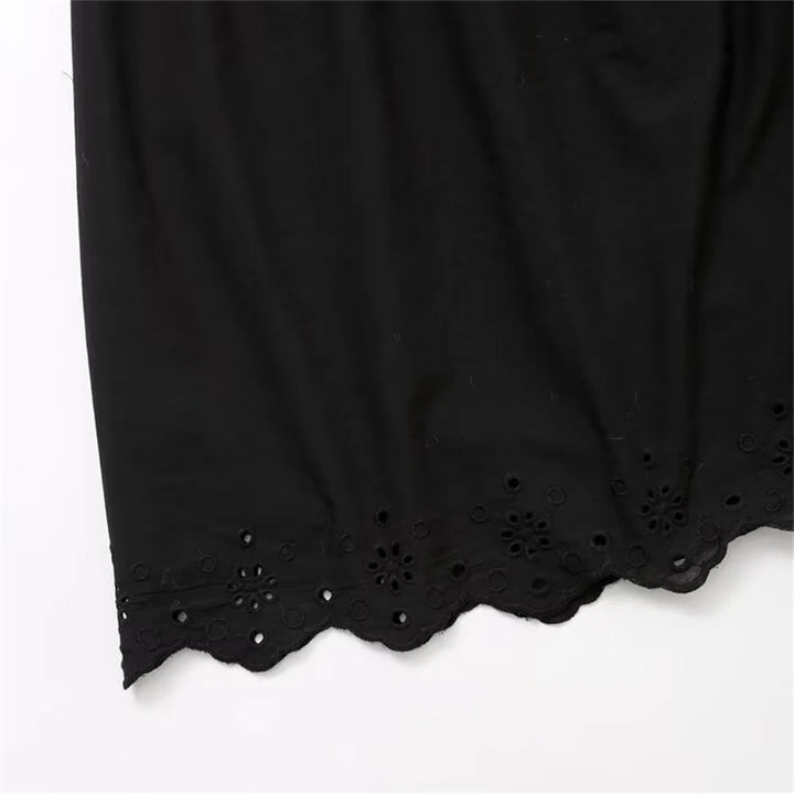 Vestido Longo Preto em Laise use joa clothing