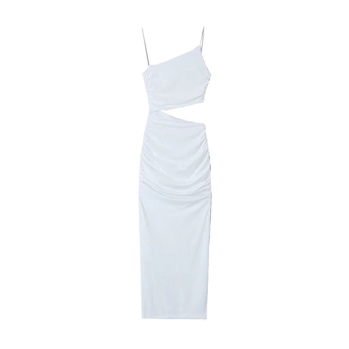 Vestido Midi Slim Recorte Lateral Branco Use Joá Clothing