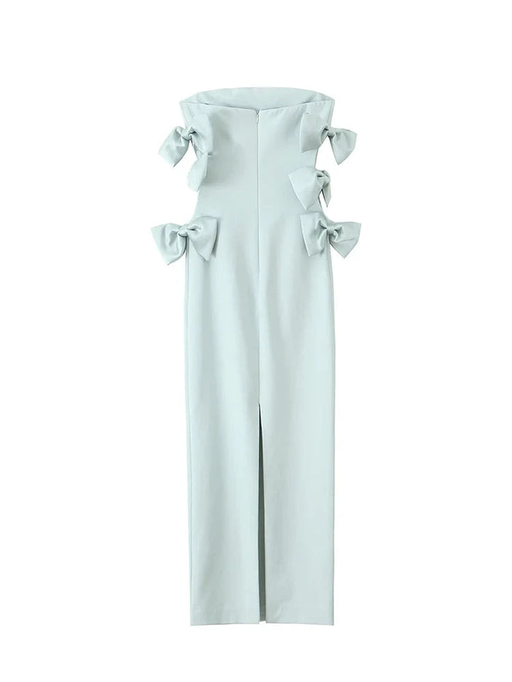 Vestido Midi Azul Laços use joa clothing