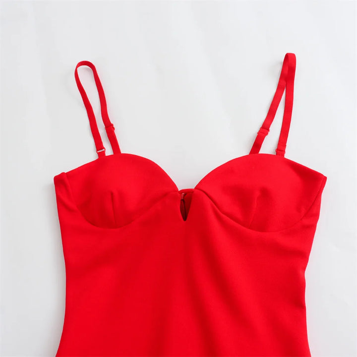 Vestido Midi Vermelho use joa clothing