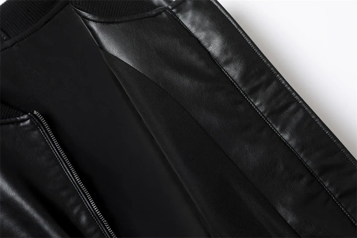 Jaqueta Bomber Feminina Couro Preto Use Joá Clothing