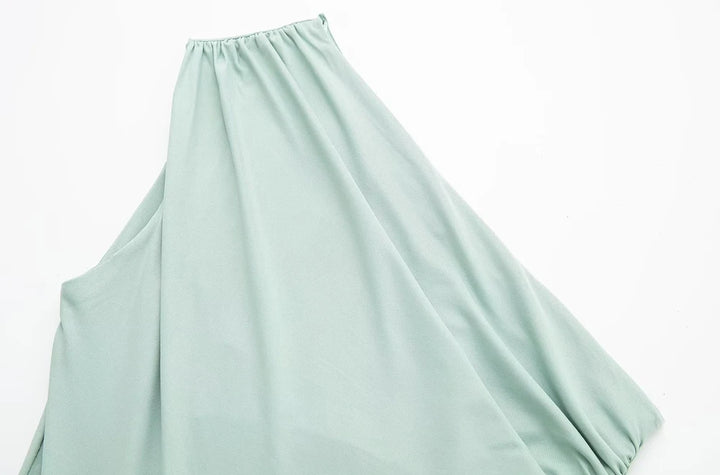 Body Feminino Liso Assimétrico Um Ombro Verde Água Use Joá Clothing