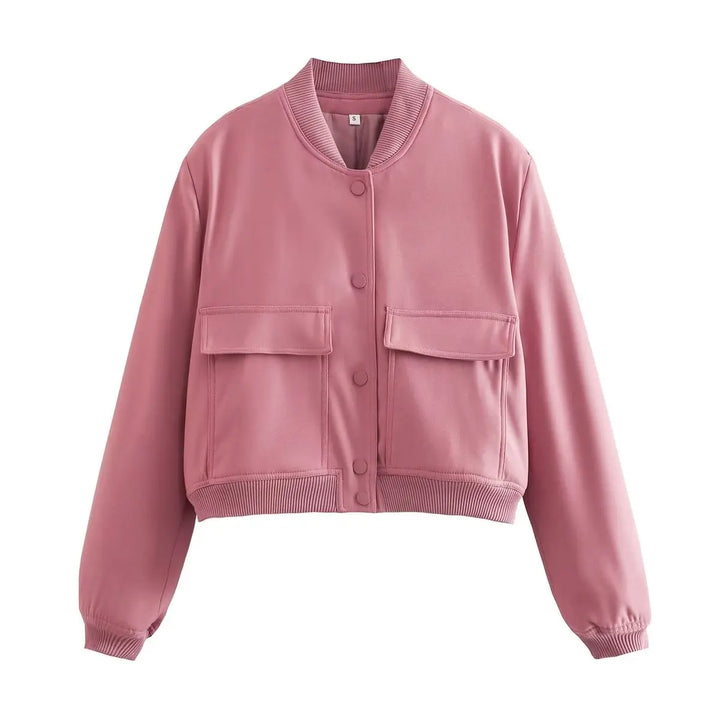 Jaqueta Bomber Feminina Casual Rosa Use Joá Clothing