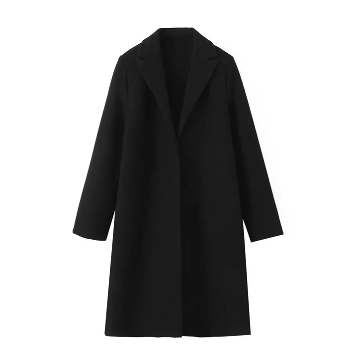 Casaco Sobretudo Feminino Longo Sem Botão preto use joá clothing
