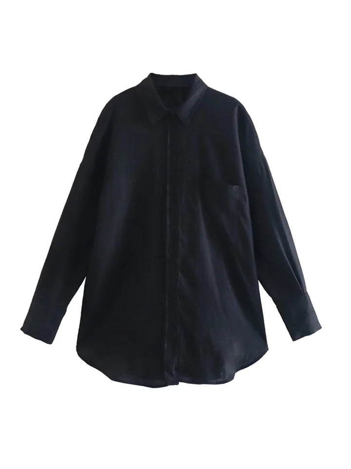 Camisa Feminina Casual Oversized Preto Use Joá Clothing