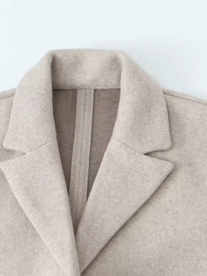 Casaco Sobretudo Feminino Longo Sem Botão bege use joá clothing