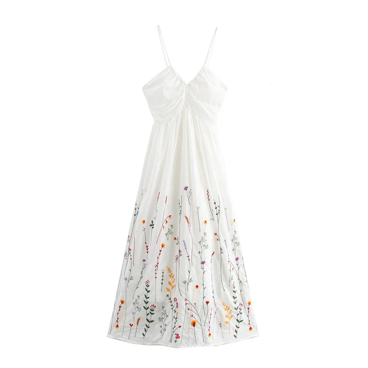 Vestido Feminino Branco Bordado use joa clothing