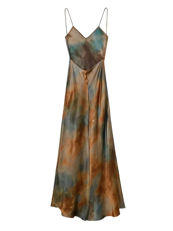 Vestido Longo Tie Dye Decote Costas use joa clothing