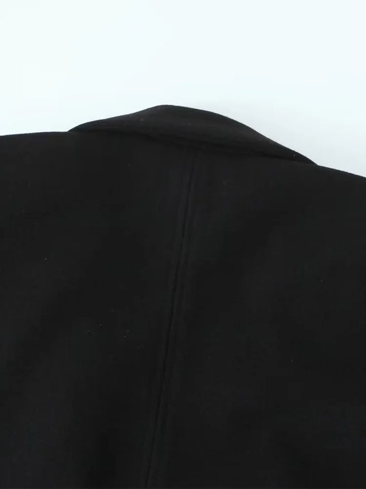 Casaco Sobretudo Feminino Longo Sem Botão preto use joá clothing
