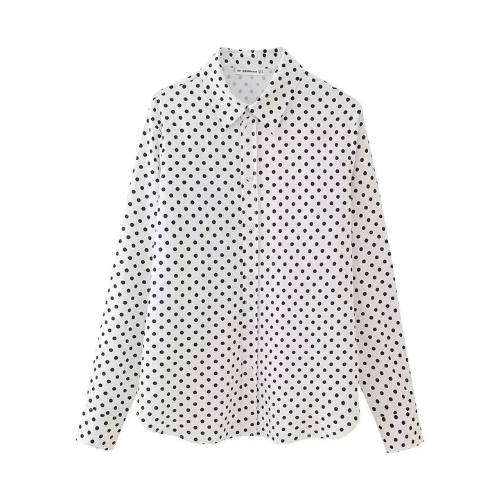 Camisa Feminina Branca Bolinha Use Joá Clothing