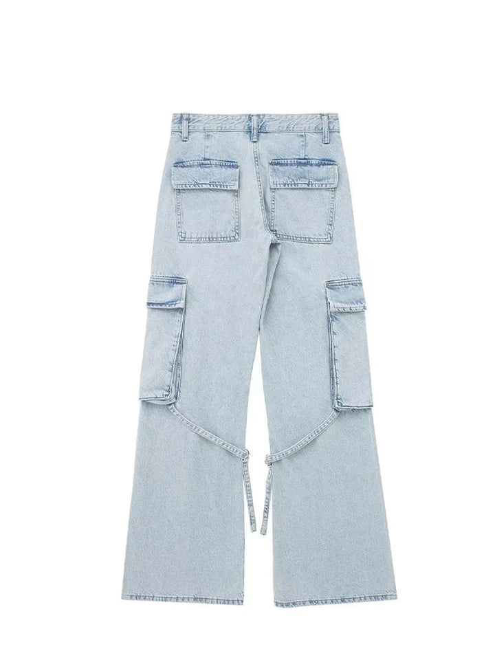 Calça Jeans Feminina Cargo Bolso Frontal Use Joá Clothing