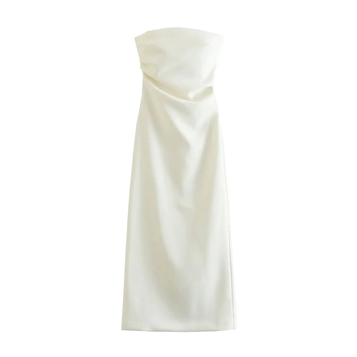 Vestido Midi Tubinho Liso branco use joa clothing