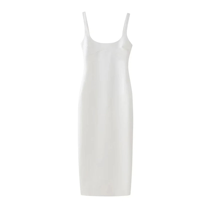 Vestido Midi Justo Liso branco use joá clothing