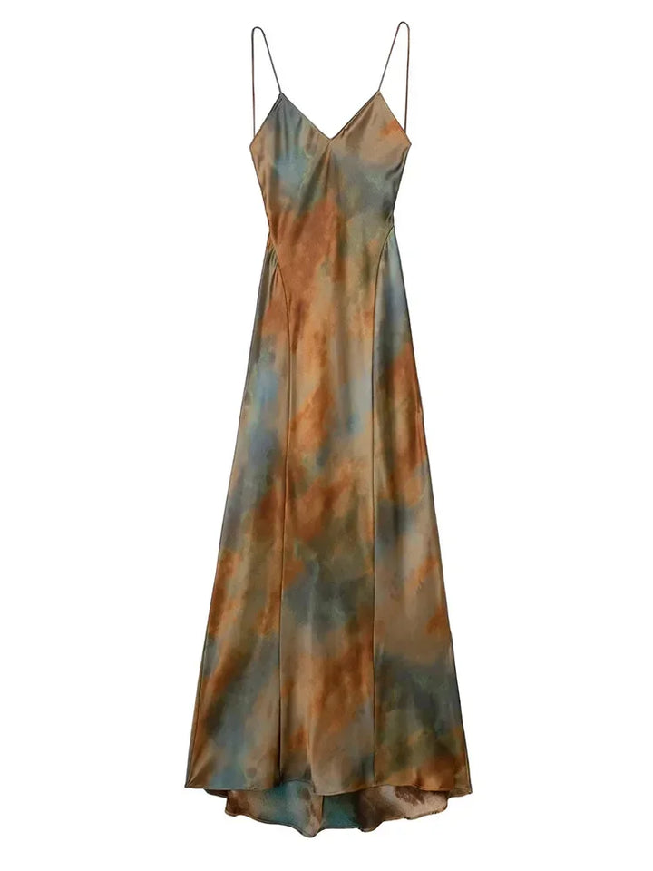 Vestido Longo Tie Dye Decote Costas use joa clothing
