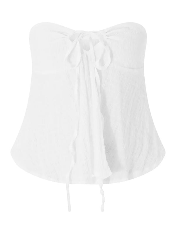 Blusa Feminina Tomara que Caia Amarração Branco Use Joá Clothing