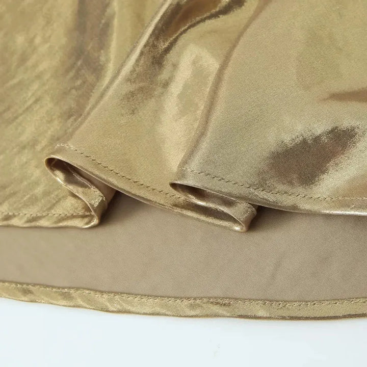 Vestido Curto Slip Dress Metalizado dourado use joa clothing