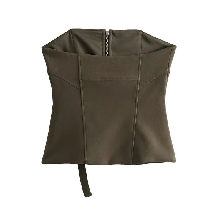 Blusa Feminina Corselet Tomara que Caia Verde Militar Use Joá Clothing