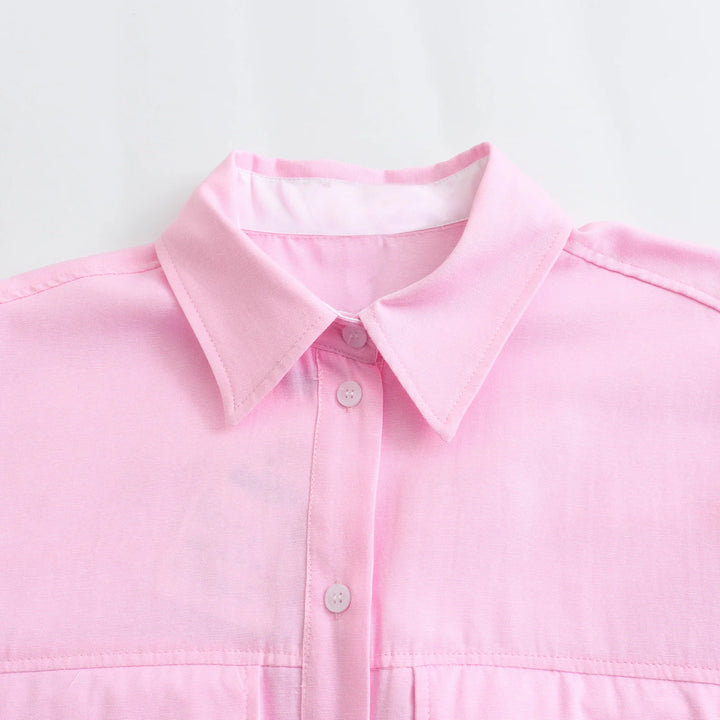 Camisa Cropped Feminina Manga Longa Rosa Use Joá Clothing