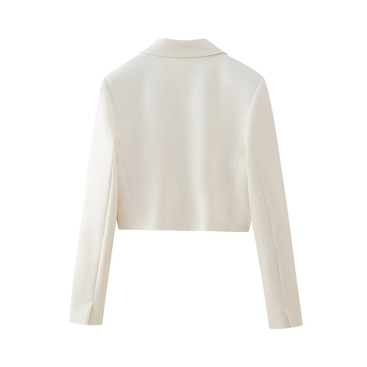 Blazer Cropped Feminino Casual branco use joá clothing